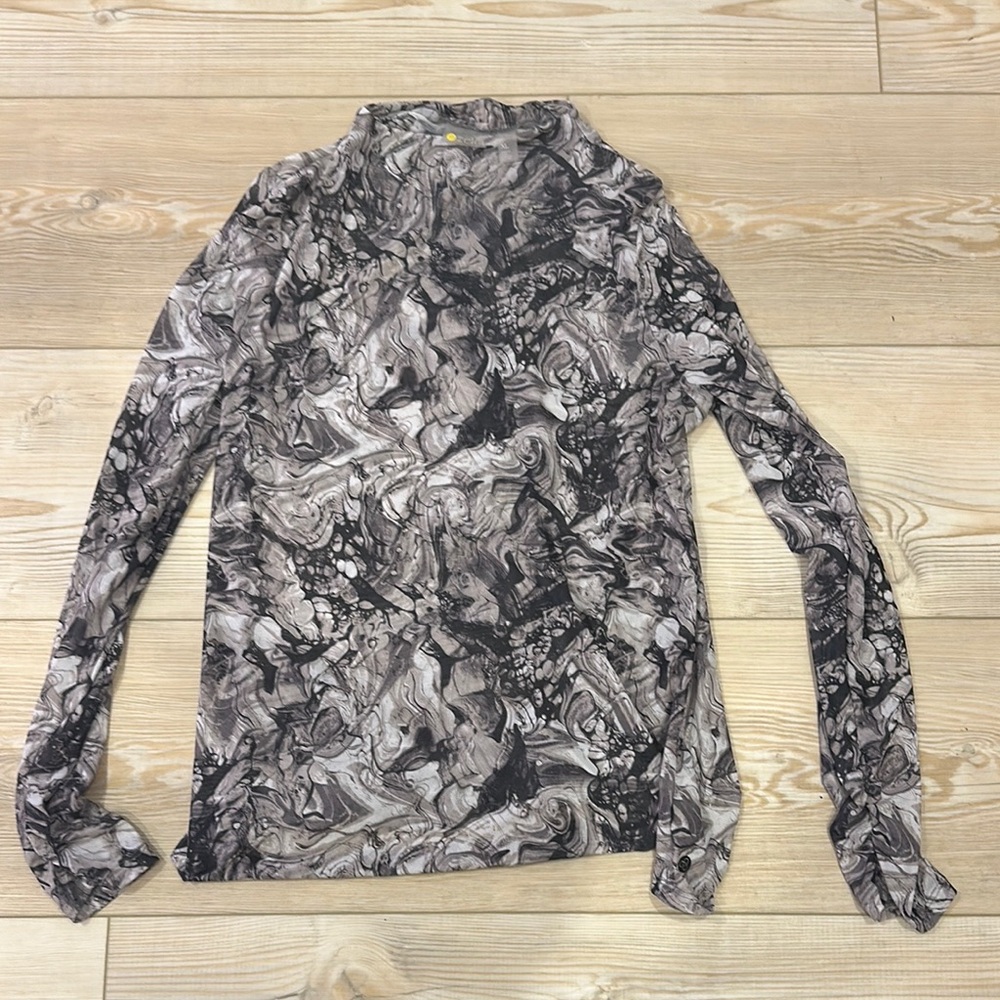 Zella Mesh Marble Long Sleeve XL NWOT